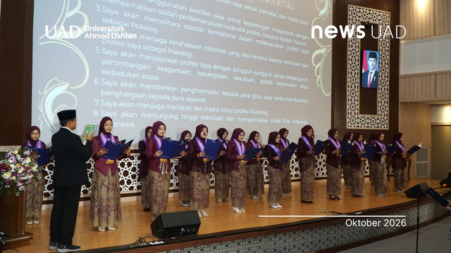 Universitas Ahmad Dahlan (UAD) menggelar Sumpah Profesi Psikolog Angkatan III periode Oktober 2026 (Foto. Humas UAD)