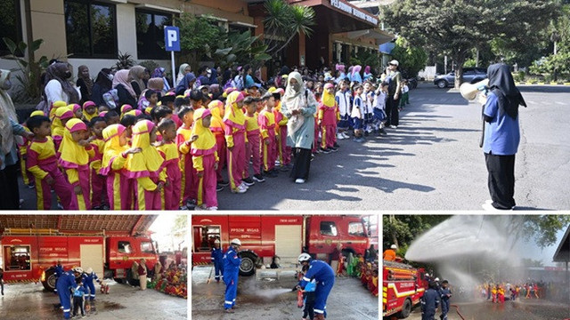 Serunya kunjungan siswa-siswi TK dan SD ke fasilitas damkar PPSDM Migas. (Dok. Humas PPSDM Migas)