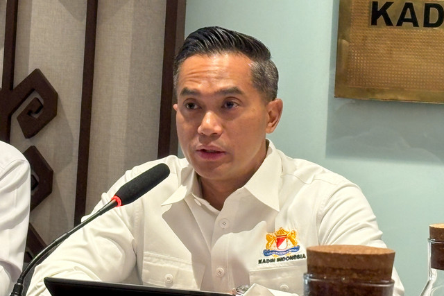 Ketua Umum Kamar Dagang dan Industri (Kadin) Indonesia, Anindya Novyan Bakrie di Kantor Kadin, Jakarta, Kamis (22/10/2026). Foto: Nur Pangesti/kumparan