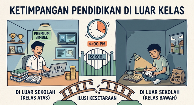 Ketimpangan laten pendidikan di luar kelas | By AI