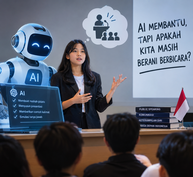 Ilustrasi 1. AI Membantu, Tapi Apakah Kita Masih Berani Berbicara?