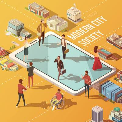 Komunitas masyarakat hibrida terbentuk dengan menyatukan individu dari berbagai lokasi geografis ke dalam satu ekosistem kerja atau sosial yang sama. Grafis kondisi masyarakat hibrida. Foto magnific.com.