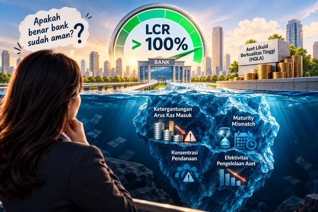 Gambar ilustrasi dibalik rasio LCR yang tampak sehat, masih ada risiko tersembunyi*) Sumber: penulis