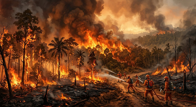 foto ilustrasi kebakaran hutan dan lahan