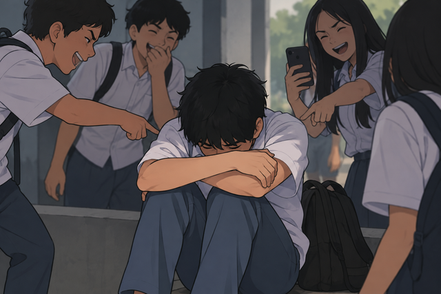 Ilustrasi perundungan (ilustrasi gambar ini menggunakan AI)