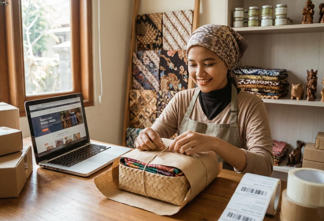 Sumber foto: di buat dengan AI untuk menampilkan ilustrasi UMKM di Indonesia