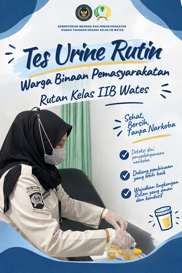Rutan Wates Gelar Tes Urine Rutin bagi Warga Binaan
