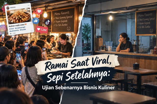 Ilustrasi usaha kuliner viral sesaat. (Sumber: ChatGPT.co.id). 