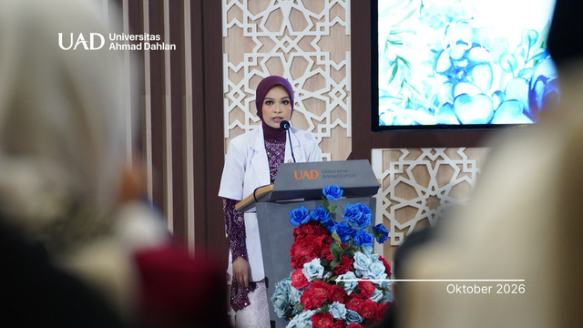 Perwakilan mahasiswa pada Pelantikan dan Pengambilan Sumpah Dokter Periode V Fakultas Kedokteran (FK) Universitas Ahmad Dahlan (UAD) (Foto. Humas UAD)