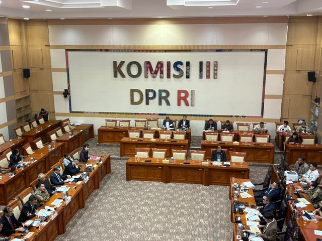 Suasana Rapat Dengar Pendapat Umum (RDPU) Komisi III DPR RI di Kompleks Parlemen, Senayan, Jakarta, Rabu (28/10). Foto: Nauval Pratama/kumparan