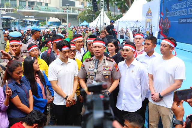 Peringati Sumpah Pemuda ke-98, Polda Metro Jaya gelar deklarasi bersama mahasiswa dan tokoh masyarakat. Foto: Polda Metro Jaya