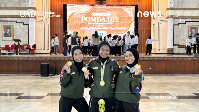 Mahasiswa Prodi PBI Universitas Ahmad Dahlan (UAD) raih juara I seni beregu putri di POMDA DIY 2026 (Foto. Istimewa)