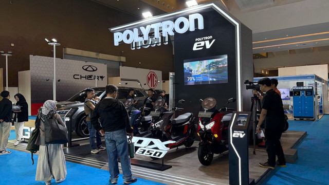 Motor listrik Polytron di pameran Periklindo Electric Vehicle Show (PEVS) 2026. Foto: Sena Pratama/kumparan