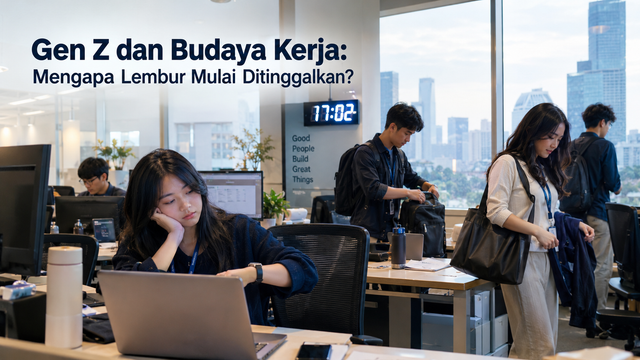 Ilustrasi AI : Pulang tepat waktu bukan berarti malas. Gen Z percaya bahwa bekerja produktif juga berarti mampu menghargai waktu dan kehidupan pribadi.