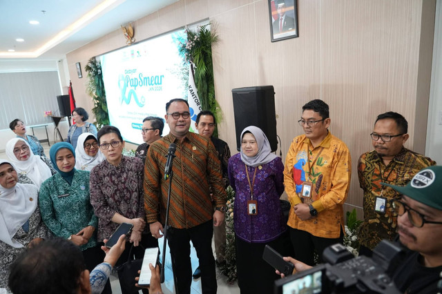 Direktur Jaminan Pelayanan Kesehatan BPJS Kesehatan, Abdi Kurniawan Purba, menghadiri Gebyar Pap Smear JKN 2026, Kamis (29/10). Foto: Dok. BPJS Kesehatan