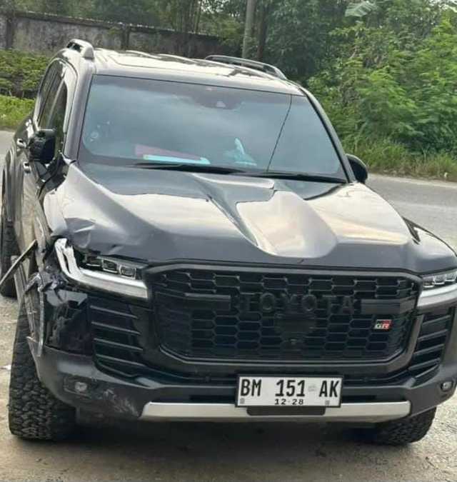 Mobil Toyota Land Cruiser tabrak pelajar di Siak, Riau. Dok istimewa