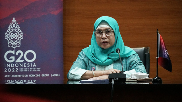 Wakil Ketua KPK Lili Pintauli Siregar Mengumumkan Persiapan Pertemuan Anti-Corruption Working Group (ACWG) G20.  Foto: Dok. Istimewa