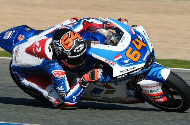 Pebalap Pertamina Mandalika SAG Team yang berlaga di kelas Moto2 Kejuaraan Dunia MotoGP 2022, Bo Bendsneyder. Foto: Twitter/SAGRacingTeam