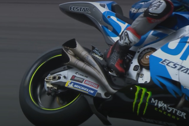 Knalpot Akrapovic yang digunakan pada motor balap MotoGP. Foto: dok. MotoGP