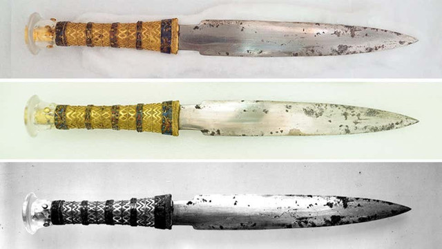 Pisau Firaun Tutankhamun berusia 3400 tahun terbuat dari meteor. Foto: T. Matsui et al./Meteorit. Planet. Sci.
