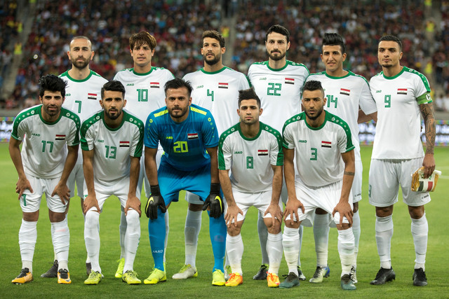 Pemain Timnas Irak. Foto: HUSSEIN FALEH/AFP