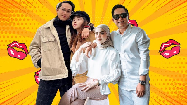Indra kenz bersama Vanessa Khong dan Doni Salmanan bersama Dinan Fajrina. Foto: Instagram/@vanessakhongg dan @dinanfajrina
