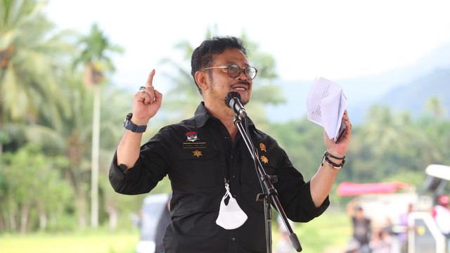 Menteri Pertanian Syahrul Yasin Limpo di Gampong Blang Miro, Kecamatan Simpang Tiga, Kabupaten Aceh Besar. Foto: Kementan RI