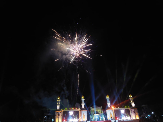 Tampak panggung pentas MTQ di lapangan Trinati