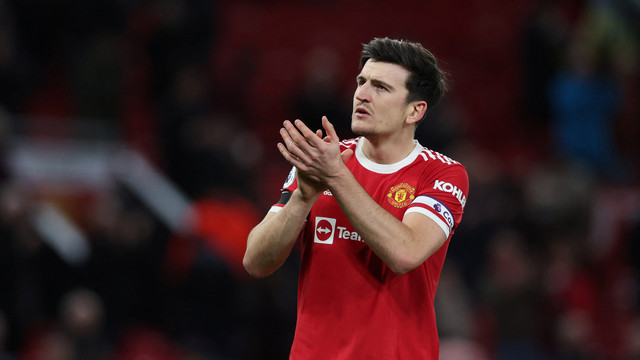 Pemain Manchester United Harry Maguire saat melawan Tottenham Hotspur pada pertandingan lanjutan Liga Inggris di Old Trafford, Manchester, Inggris.
 Foto: Phil Noble/REUTERS