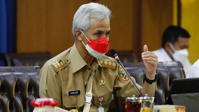 Ganjar rapat bersama BPN dan BBWS di Pemprov Jateng membahas soal konflik di Wadas. Foto: Pemprov Jateng