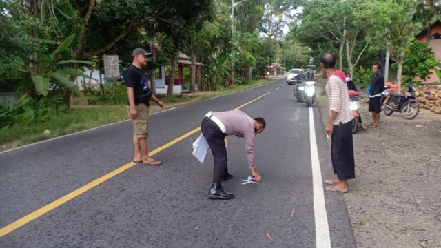 TKP kecelakaan moge tabrak anak kembar di Pangandaran. Foto: Dok. Istimewa