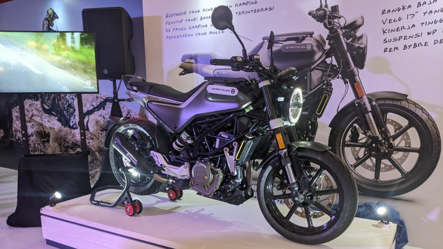 Motor baru Husqvarna Svartpilen 250 yang meluncur di Indonesia International Motor Show (IIMS) Hybrid 2022. Foto: Sena Pratama/kumparan