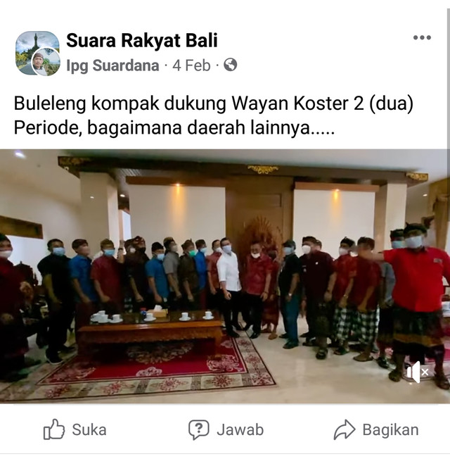 Screenshot video: Dukungan bagi Gubernur Bali saat ini Wayan Koster untuk maju dan memenangkan Pilgub Bali 2024 sudah mulai bermunculan - IST