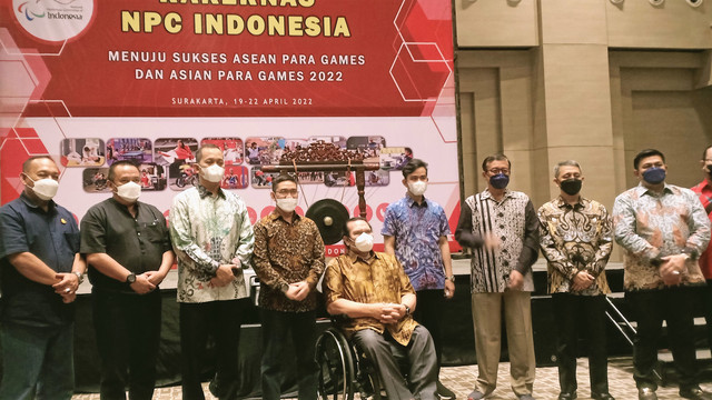 Pembukaan Rakernas NPC Indonesia di Hotel Alila, Solo, Selasa (19/04/2022) malam. FOTO: Agung Santoso