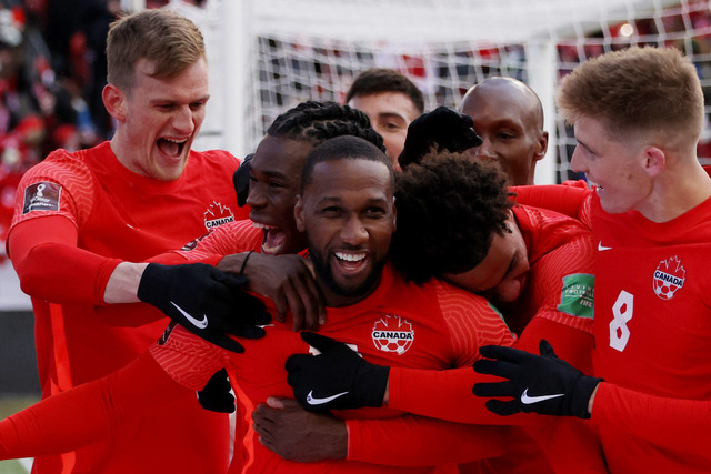 Pertandingan kualifikasi Piala Dunia 2022 antara Kanada VS Jamaika di BMO Field, Toronto, Kanada pada Minggu (27/3/2022) waktu setempat. Foto: Carlos Osorio/REUTERS