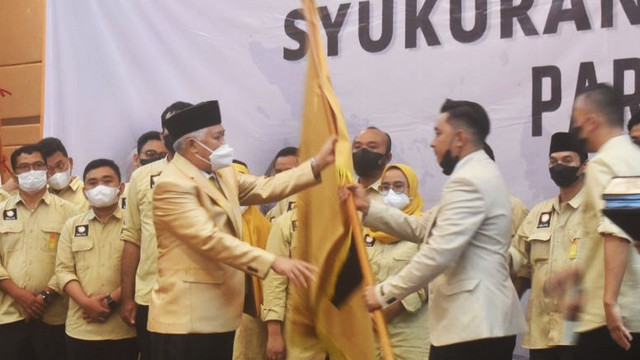 Din Syamsuddin deklarasikan Partai Pelita. Foto: Fauzi/ANTARA