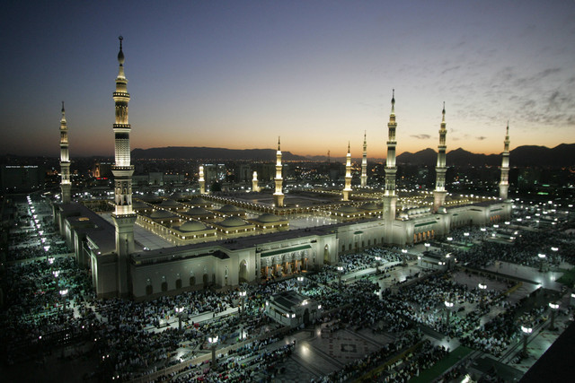 Masjid Nabawi di kota suci Madinah, Saudi. Foto: AFP