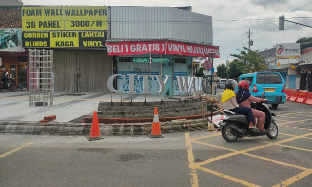 Proyek City Walk Kota Tegal. (Foto: Setyadi)