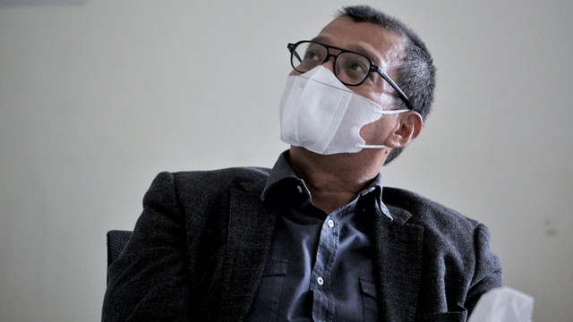Gubernur Lemhannas RI, Andi Widjajanto mengunjungi kumparan, Kamis (14/4/2022). Foto: Jamal Ramadhan/kumparan