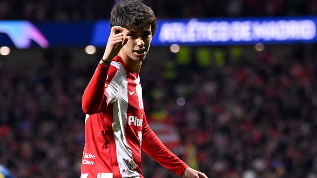 Selebrasi pemain Atletico Madrid Joao Felix setelah menjebol gawang Manchester United pada pertandingan sepak bola Liga Champions UEFA di stadion Wanda Metropolitano di Madrid. Foto: Oscar Del Pozo/AFP