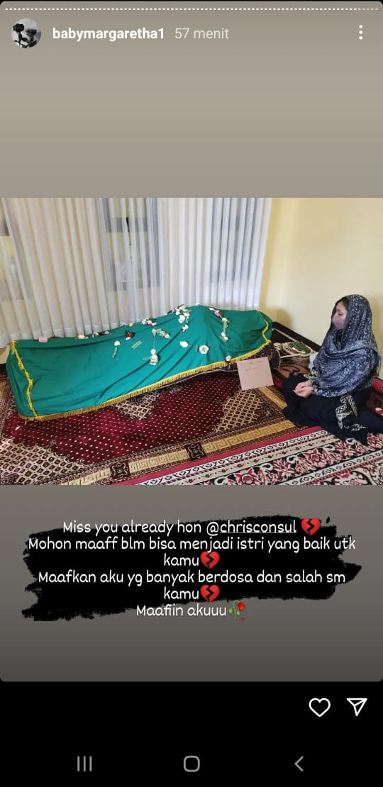 Ungkapan rindu Baby Margaretha ke mendiang suami. Foto: Instagram/babymargaretha1