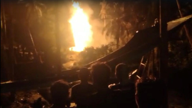 Sumur minyak tradisional meledak dan terbakar di Rantau Peureulak, Aceh Timur. Dok, BPBA