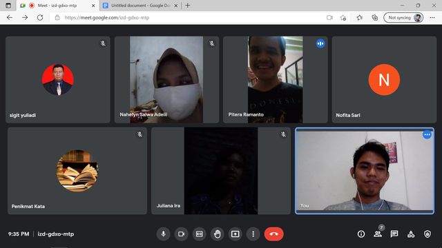 Dokumentasi kegiatan Tutoring Bahasa Inggris Be My Friends (28/10/2021)