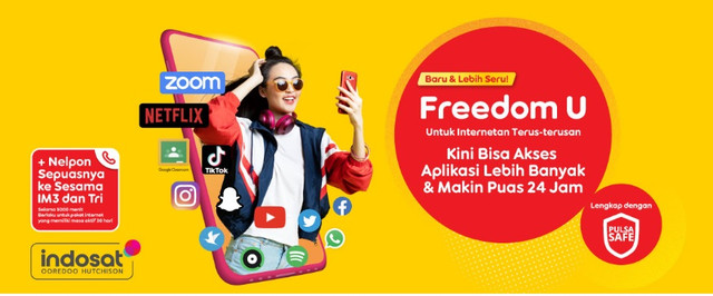 Kuota Freedom U Indosat. Foto: Laman resmi Indosat