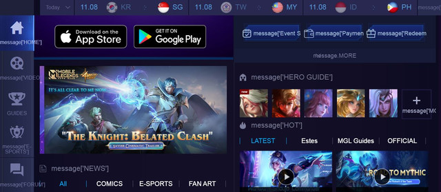 Laman Utama Website Mobile Legends. (Foto: Tangkapan Layar di Website Mobile Legends)