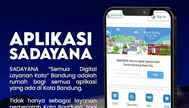 Aplikasi Bandung Sadayana. FOTO: Diskominfo Kota Bandung