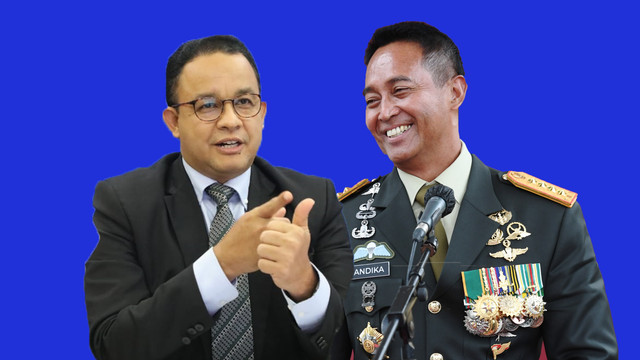 Anies Baswedan dan Andika Perkasa. Foto: PPID DKI Jakarta dan Hafidz Mubarak A/ANTARA FOTO
