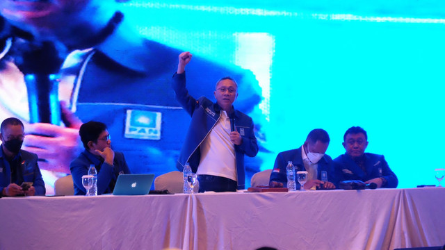 Ketua Umum PAN Zulkifli Hasan menghadiri Bimtek DPRD PAN di Hotel Novotel, Jakarta Pusat, Minggu (27/3).
 Foto: Dok. PAN
