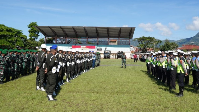 Apel pasukan pengamanan kunjungan Wapres Ma'ruf Amin ke Aceh. Foto: Korem 011  