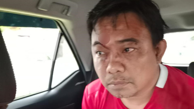 Haris Pertama pengurus KNPI diserang orang tak dikenal di Cikini, Jakarta Pusat. Foto: Dok. Haris
